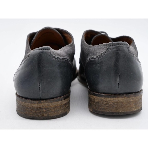 Modern Vintage Mens 8.5 Oxfords Black Leather Suede Derby Plain Toe Casual Dress - Picture 9 of 11